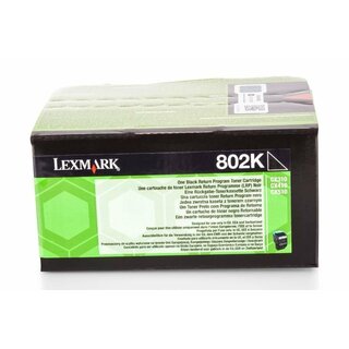 Original Lexmark 80C20K0 / 802K Toner Black
