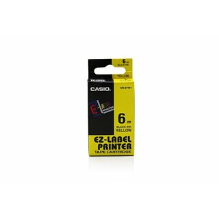 Original Casio XR-6YW1 Farbband Black Yellow (Lnge 8 m, Breite 6 mm)