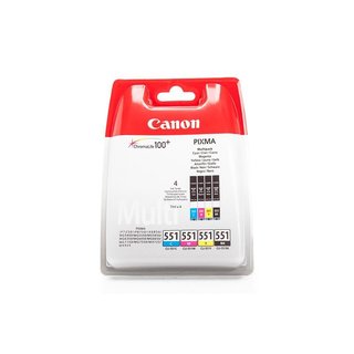 Original Canon 6509B009 / CLI-551 Tinten Multipack (C,M,Y,K) 4 Stck